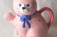 Théière chat rose