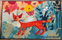 Rosina Wachtmeister tapis paillasson chat "Un giro in giro" lavable