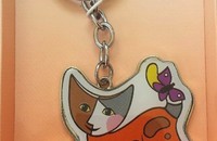 Rosina Wachtmeister porte-clés chat avec papillon