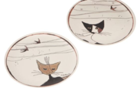 Rosina Wachtmeister Arte Grafica 2 assiettes  "Matalda e Romolo"