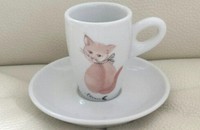 Tasse espresso avec chat peint main