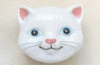 Boîte en porcelaine tête de chat
