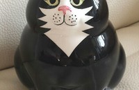 Tirelire gros chat noir et blanc