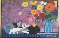 Rosina Wachtmeister Tapis paillasson chats "Sleep well" lavable