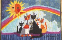 Rosina Wachtmeister tapis paillasson chats "Sunny family" lavable