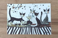 Rosina Wachtmeister essuie-verres chats "Cats Sepia"