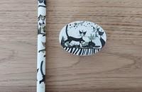 Rosina Wachtmeister chats crayon à papier et gomme "Cats Sepia"