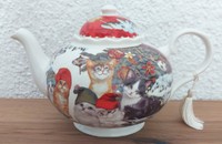 Théière avec chats Noël