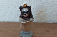 Petite boule de noël chat noir dans pot
