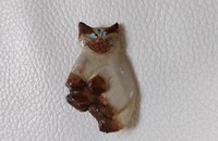 Broche gros chat beige 