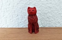 Petit chat Franklin Mint vintage rouge vermillon 21
