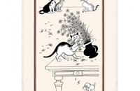 Linge de cuisine chats Albert Dubout Les marguerites