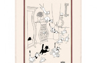 Linge de cuisine chats Albert Dubout Retour des courses
