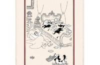 Linge de cuisine chats Albert Dubout Courte nuit!