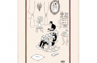 Linge de cuisine chats Albert Dubout La sieste