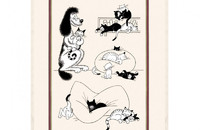 Linge de cuisine chats Albert Dubout Gros dodo