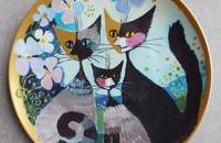Assiette chats Rosina Wachtmeister Bonheur à trois