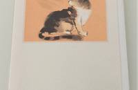 Carte pliante Chat en automne