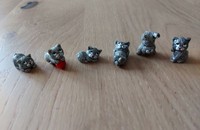6 petits chats gris miniature