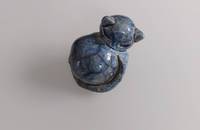 Petit chat bleu en Raku 