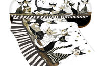 Rosina Wachtmeister étui à lunettes chats Cats sepia
