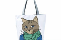 Sac porté épaule chat avec écharpe verte