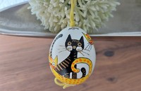 Oeuf peint main trio chats