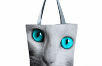 Sac à porté épaules chat avec yeux bleu