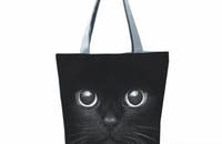 Sac porté épaule tête de chat noir