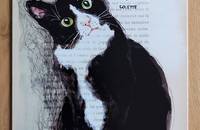 Plaque en métal chat Colette
