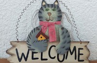 Déco de bienvenue chat Welcome