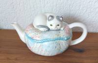 Théière Patchwork avec couvercle chat