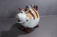 Théière gros chat avec souris