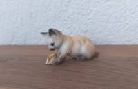 Vintage Petit chat avec feuille 38