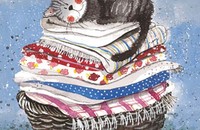 Alex Clark Dessous de verre chat dans panier à linge
