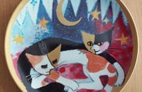 Assiette chats Rosina Wachtmeister Romance au clair de la lune