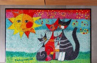 Rosina Wachtmeister tapis paillasson chats Momenti di felicita lavable