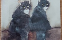 Carte postale d'art chats Dédé Moser Nui um sind prunt