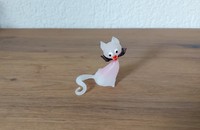 Petit chat en verre rose I