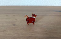 Chat miniature en verre brun