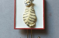 Crochet mural chat Cats in waiting