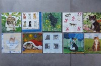 10 Serviettes différentes avec des chats II