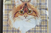 Serviettes avec 2 chats différents