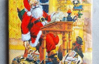 Serviettes Père Noël avec son chat