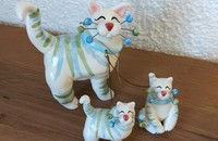 WhimsiClay Famille chat BLANCA