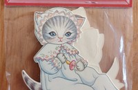 12 grandes étiquettes cadeaux chat Kitty Cucumber