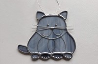 Chat à suspendre en verre tiffany