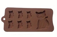 Forme en silicone pour petits chats en chocolat