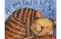 Alex Clark Fridge magnet chat Love & a Cat