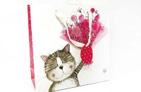 Alex Clark Sac cadeau chat bouquet pink 